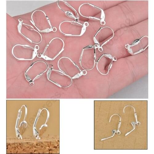 High Quality Wholesale Jewelry Findings 925 Sterling Silver Square Lever Back Leaves Ear Wire Earrings Clasp Hooks