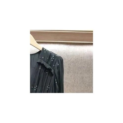 2021 Spring and Summer New V-neck Puff Sleeve Rhinestone Women Dress