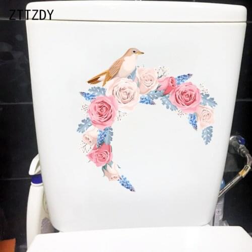 ZTTZDY 24.3CM×24.8CM Fresh Garland Living Room Wall Stickers Home Accessories WC Toilet Decor T2-0856