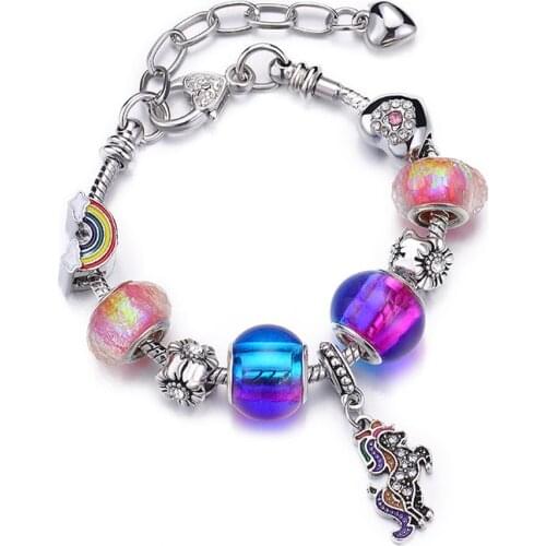 1Pcs New Exquisite Cute Colored Pony Snake Bone Chain Suitable for Women European Charm Bracelet DIY Jewelry Making Gifts