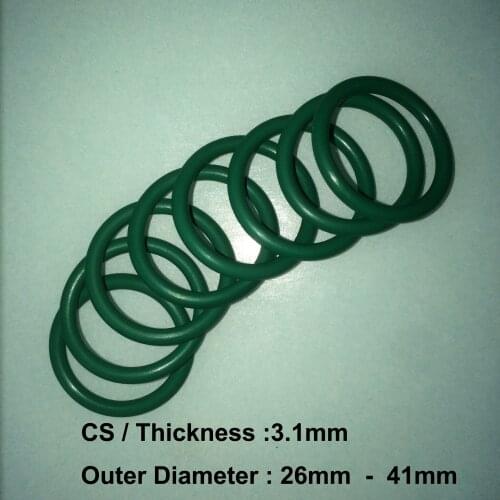 100 PCS Rubber Ring Gasket CS3.1mm x OD 26/27/28/29/30/31/32/33/34/35/36/37/38/39/40/41 Fluorine Rubber Gasket Seal FKM O Ring