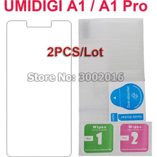 2PCS Tempered Glass For UMIDIGI A1 Pro Mobile Phone Film 9H Explosion-proof LCD Screen Protector For UMI A1 Pro Glass Protector