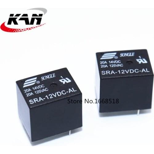 20PCS SRA-12VDC-CL T74 20A Black 12 V 5 feet SONGLE relay original