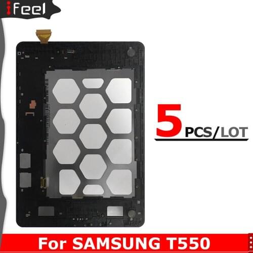 5PCS/Lot LCD For Samsung GALAXY Tab A 9.7 SM-T550 T550 T551 T555 LCD Display Touch Screen + Frame Replacement