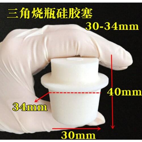 5pcs Silicone Stopper for Erlenmeyer Conical Triangle Flask Upper Diameter 34mm * Lower Diameter 30mm