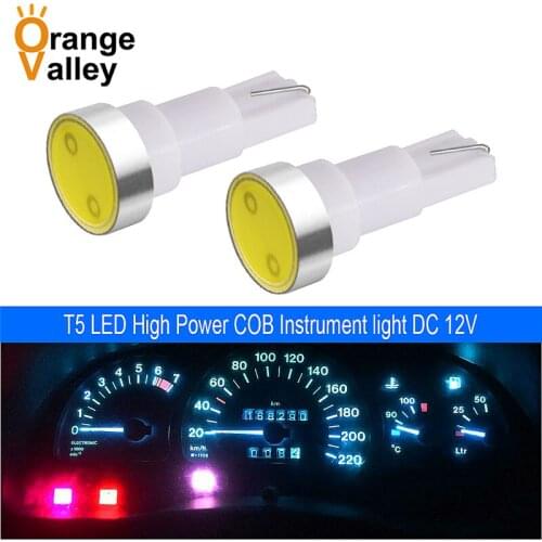 500pcs W3W W1.2W T5 W2X2.6d COB LED Car Board Instrument Panel Lamp Auto Dashboard Warming Indicator Wedge Light Bulb DC12V
