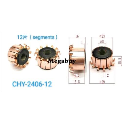 8 x 23 x 16mm 12P 10 pcs Teeth Copper Hook Type Electrical Motor Commutator CP1201A