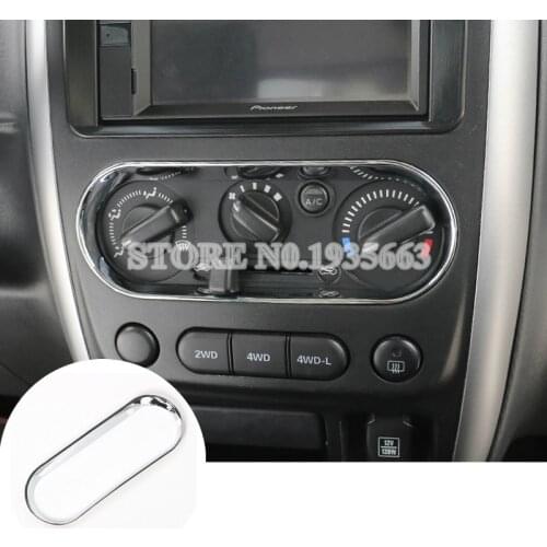 ABS Chrome Console Air Condition Button Frame Cover For Suzuki Jimny 2007-2017 1pcs Silver/Red Car Accessories Interior