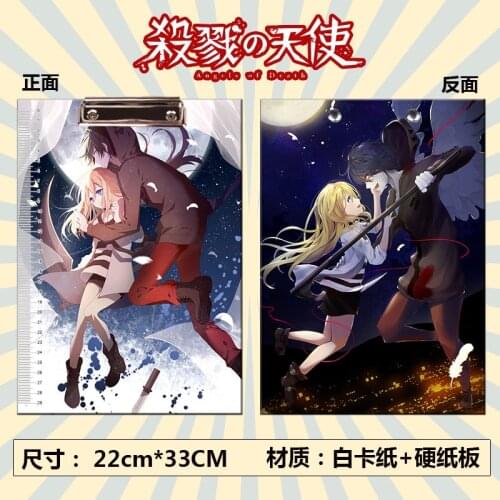 Anime Angels of Death Clipboards toy cartoon Stationery Store Clip Folder Board File Drawing Writing Pad School Office toy A4