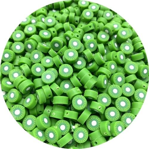 30pcs/lot 10mm Kiwi Beads Polymer Clay Beads Mixed Color Polymer Clay Spacer Beads For Jewelry Making DIY Bracelet necklace