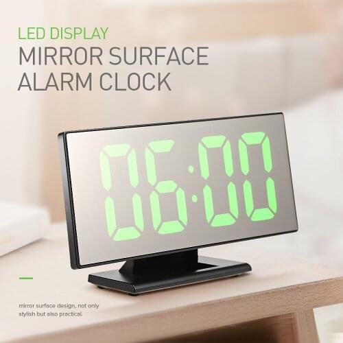2020 Upgrade Charging USB Alarm Clock Digital Clock With Large Easy-Read LED Display Diming Mode Snooze Function Mirror Surface