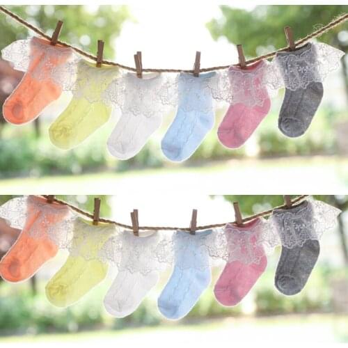 AiKway Newborn Baby Socks Lace Mesh Socks Princess Socks Girl Socks Children Lace Thin Cotton Socks Baby Clothing