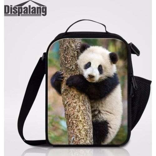 Dispalang Cute Panda 3D Printing Insulated Bunch Bag For Kids Food Lunch Picnic Cooler Bag Lunchbox For Adults Tote Bento Pouch