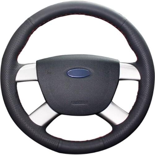 DIY Sewing-on PU Leather Steering Wheel Cover Exact Fit For Ford Kuga 2008-2011 Focus Hatchback 2005-2011