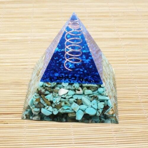 Energy Tool Blanacing Healing Protection Generator Pyramide Crystal Orgone Pyramid Peridot Amethyst Gravel Orgonite Ornaments