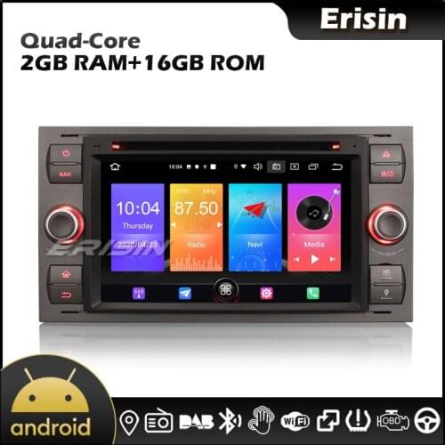 Erisin 2766 7" Android 10.0 WiFi 4G CarPlay DAB GPS Car Autoradio for Ford Fusion Focus Galaxy Kuga Mondeo Transit S-Max C-Max