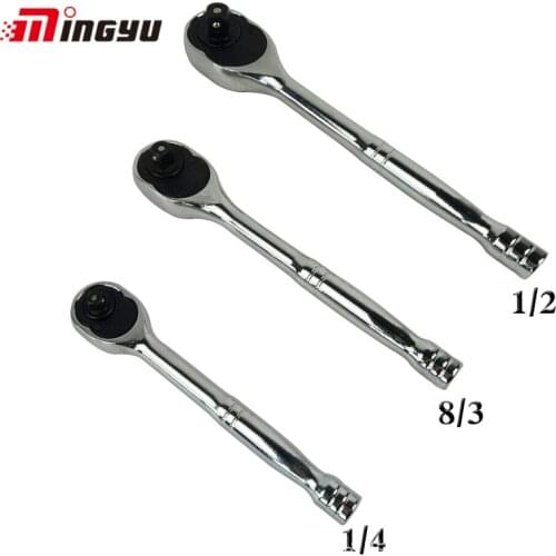 1PC 1/4 3/8 1/2 Inch Ratchet Wrench 24 Teeth Quick Release Spanner For Socket Drive Hand Tools Sleeve Handle Tool