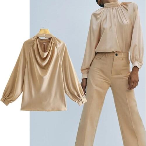 Klkxmyt Womens Satin Shirts