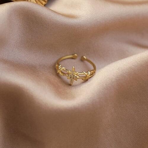 2020 Korean New Exquisite Fashion Geometric Opening Ring Temperament Simple Versatile Ring Elegant Ladies Banquet Jewelry