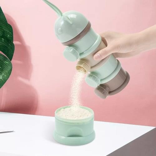 3/4 Grid Baby Milk Powder Formula Dispenser Snack Food Storage Container Storage Essential Cereal Boxes Toddle Food Storage Box
