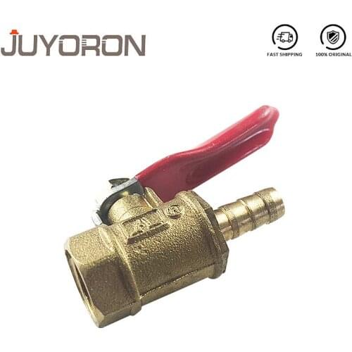 Brass Shoutoff Ball Valve Pneumatic Connector Controller Water Oil Air Gas Fuel Line 6/8/10/12mm Pipe Fittings Red Lever Handle