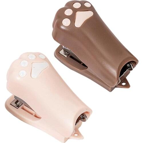 Stapler Set Student Mini Cute Cat Paw Stapler Set School Office Supplies Stationery Paper Binding Binder Book Office Accessories