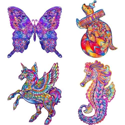 Creative Unique Shape Wooden Jigsaw Puzzle Children Adults Jigsaw Pieces Wooden Toy Funny Parent-child Interactive Games Toy