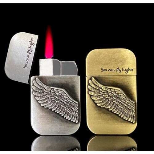 2021 New Cute Delicate Cat Pattern Ladies Cigarette Lighter Ultra-thin Inflatable Butane gas jet Red Flame Woman smoking gift