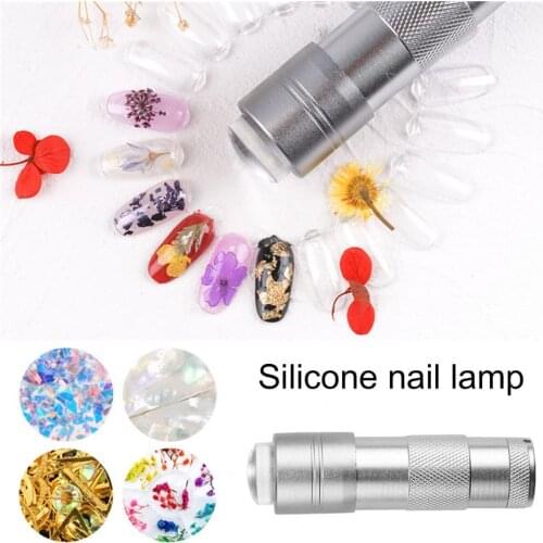 Portable-Handheld Nail Art UV Press Light Silicone Mini Sequin Embossing Nail Stamp Curing Lamp Dry Lamp Nail Art Tool