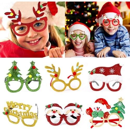 Multi-style Christmas Glasses Party Decorations Adult Photo Booth Prop Children Santa Snowman Antler Glasses Xmas Party Decor
