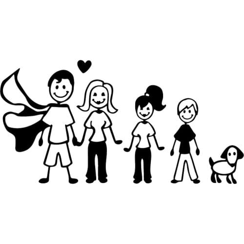 Happy Family Creative Auto Decal High Quality Car Window Decoration Pvc Personality Waterproof and Sunscreen Sticker11cm * 22cm