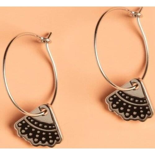 2021 Wholesale Feminism Justice Stud Earrings Ruth Bader Ginsberg Earrings Jewelry Gift Hot Selling Dissent Earrings