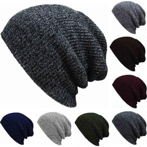 2018 Unisex Winter Warm Beanies Cotton Hats Knitted Caps Solid Seven Colors Soft Beanie Skull Knit Cap Outfit Women Men