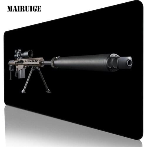 Mairuige Gun Sniper Mouse Pad Computer Desktop Pad Large Gamer Keyboard Speed Mousepad Gaming Accessories PC Laptop XXL Desk Mat