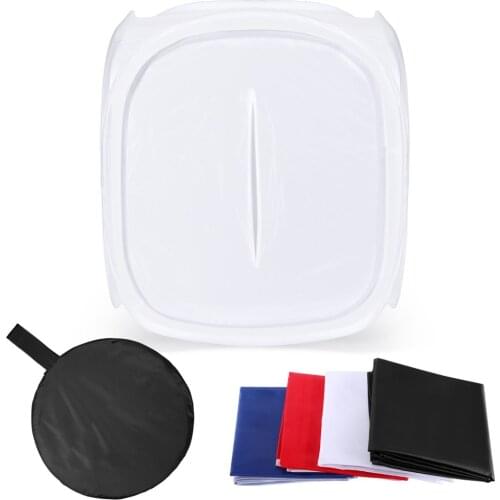 32x32 inch/80cm x80 cm Photo Studio Shooting Tent Light Diffusion Soft Box Kit with 4 Colors Backdrops for Photography