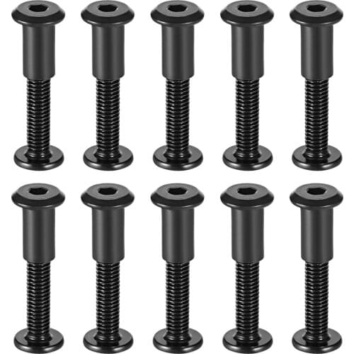 Uxcell 10 Sets M6 Screw Post Fit for 5/16"(8mm) Hole Dia Belt Buckle Binding Bolts 16mm-50mm Leather Fastener Carbon Steel