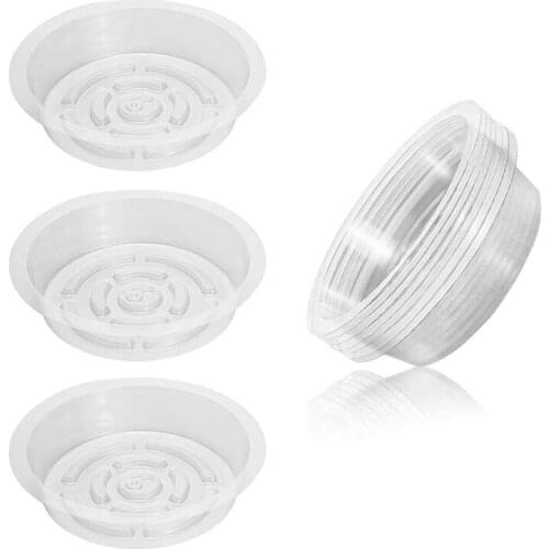 10Pcs 8Inch Clear Plant Saucer Plastic Drip Trays for Indoor and Outdoor Plants for Holding Succulent Flower Planter Pot