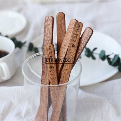 100PCS Disposable Wooden Coffee Stirrers Hot Cold Drinking Beverage Stir Sticks Biodegradable Utensils Bar Cafe or Home Use