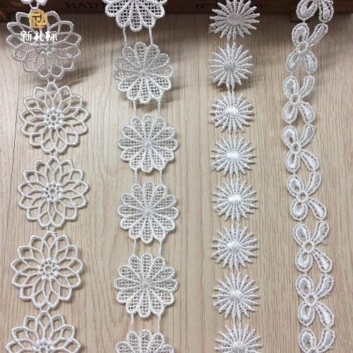 15Yards 4Styles Garment Accessories Flower Lace Trim Embroidery White Black Lace DIY Garment Sewing Supplies Wedding Decorations