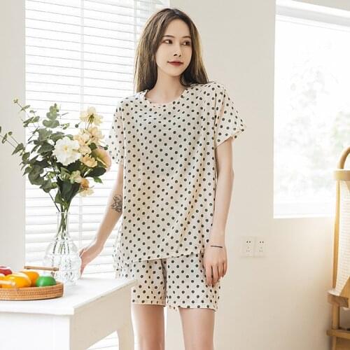 2021 Pijama Mujer New Double-Layer Gauze Pajamas Women Summer Short-Sleeved Sleepwear Set Floral Cotton Home Service Suit