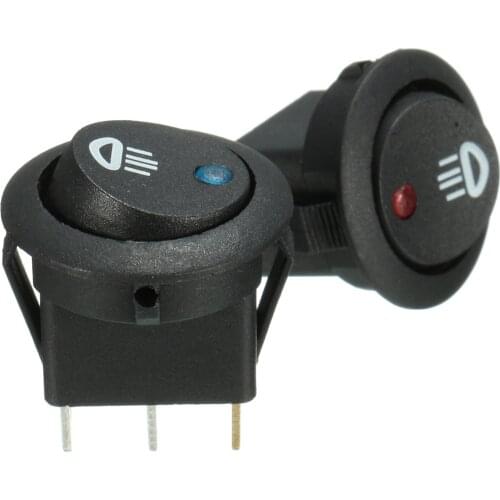 5pcs Car Van Dash Round 12V 20A Illuminated LED Fog Light Rocker Switch On/Off