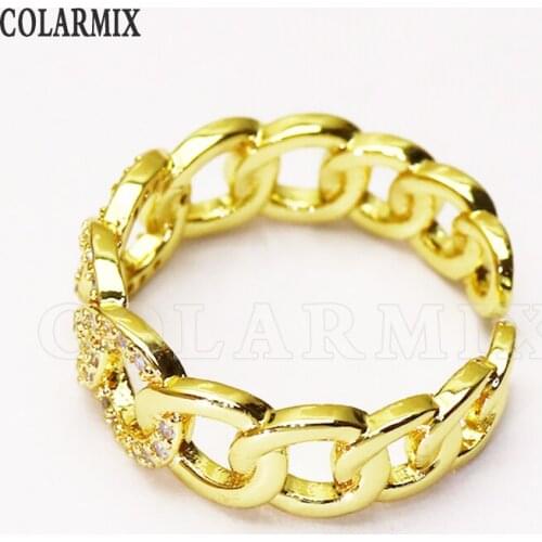 8 piece High quality Open Zircon Hollow jewelry Spiral rings Gold color jewelry rings Gift for women jewelry Gift 51321