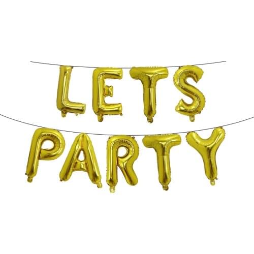 9pcs/lot 16inch Lets Party Partea Letter Balloons Theme Party Decoration Ballons Party Suppliers Birthday Party Event Decoration