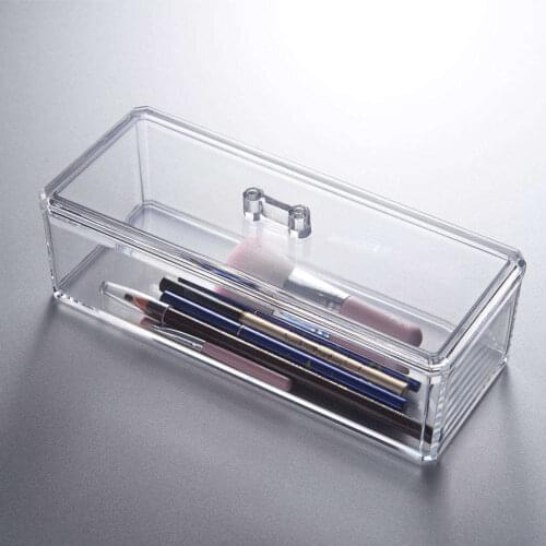 Acrylic Makeup Organizer Lipstick Nail Polish Cosmetics Box Jewelry Necklace Storage Case Home Office Desk Storage Holder