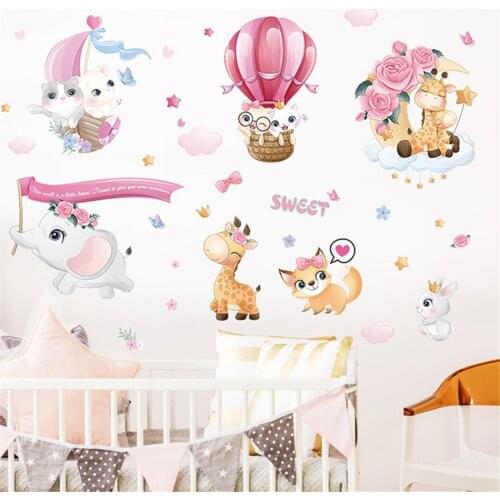 BalleenShiny Creative Cartoon Watercolor SWEET Balloon Decoration Wall Sticker Self-adhesive Paper Room Decoration Wall Sticker