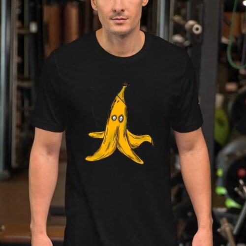 Banana Style Print T Shirt Asian Size 100% Cotton Mens TShirts Loose Casual Streetwear High Quality O-Neck Tops Hipster Male Tee