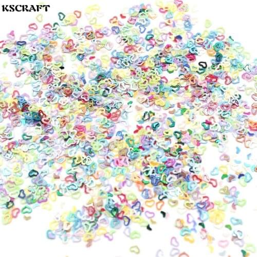 KSCRAFT 3mm Mixed Colorful Empty Hearts Shape Sequins PVC Flat for DIY Card Making Craft Color Collection