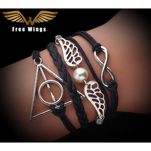 Bracelet Men jewelry leather bracelet 2018 Infinity Bracelets Vintage charm Bracelets For Women Owl bangles bohemian femme