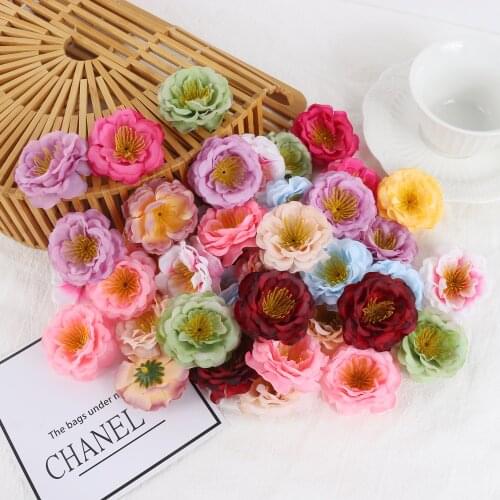 5/10PCS Artificial Rose Flower Heads For Home Decor Christmas Party Decor DIY Wedding Bouquet Floral Wall Decoration Handmade
