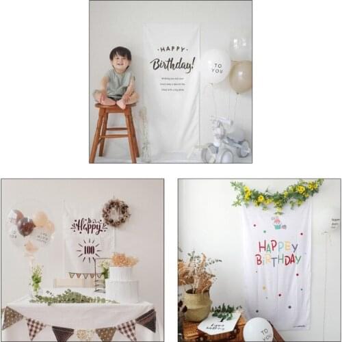 Kid First Birthday Canvas Poster Simple Design 100 Days Cotton Canvas Background Childrens Room Wall Hanging Tapestry